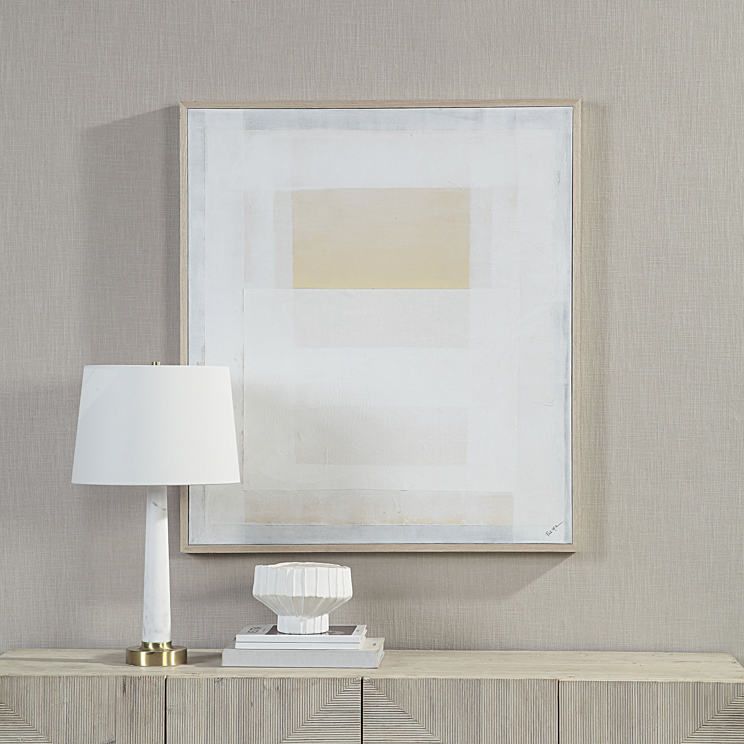 Morgen White/Beige Canvas Art
