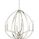 Tilbury 6 Light 24 inch Polished Nickel Chandelier Ceiling Light