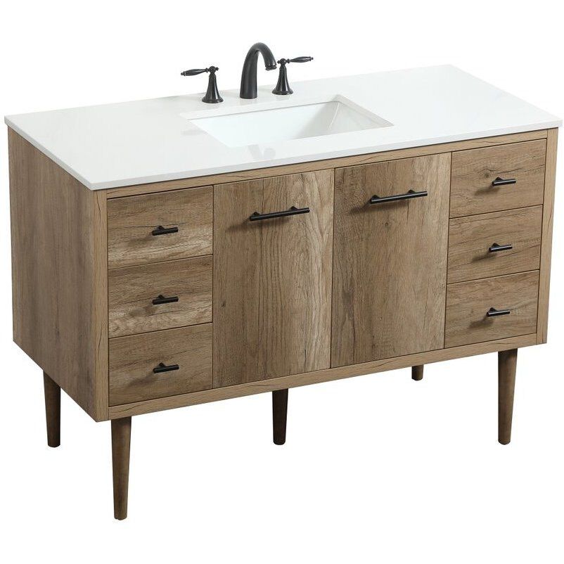 Cyrus 48 X 22 X 34 inch Natural Oak Vanity Sink Set