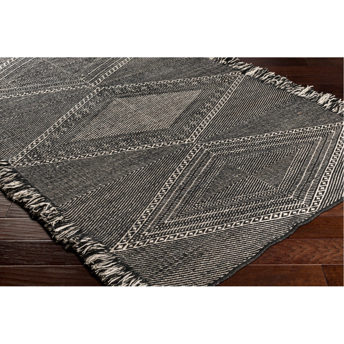 Zanafi 120 X 96 inch Black/White Rugs, Rectangle