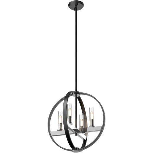 Mont Royal 4 Light 16 inch Chrome And Graphite Pendant Ceiling Light