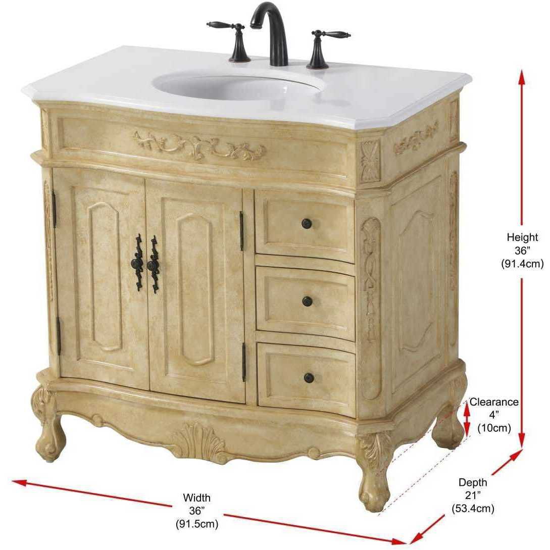 Danville 36 X 36 inch Antique Beige Bathroom Vanity Cabinet