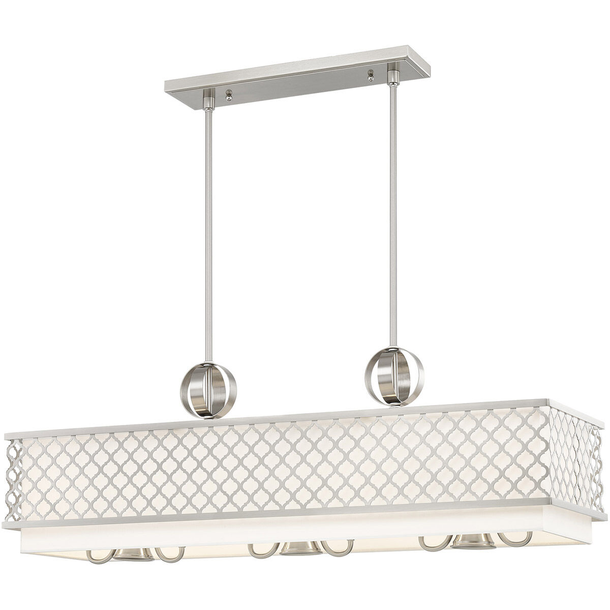 Arabesque 9 Light 40 inch Brushed Nickel Linear Chandelier Ceiling Light