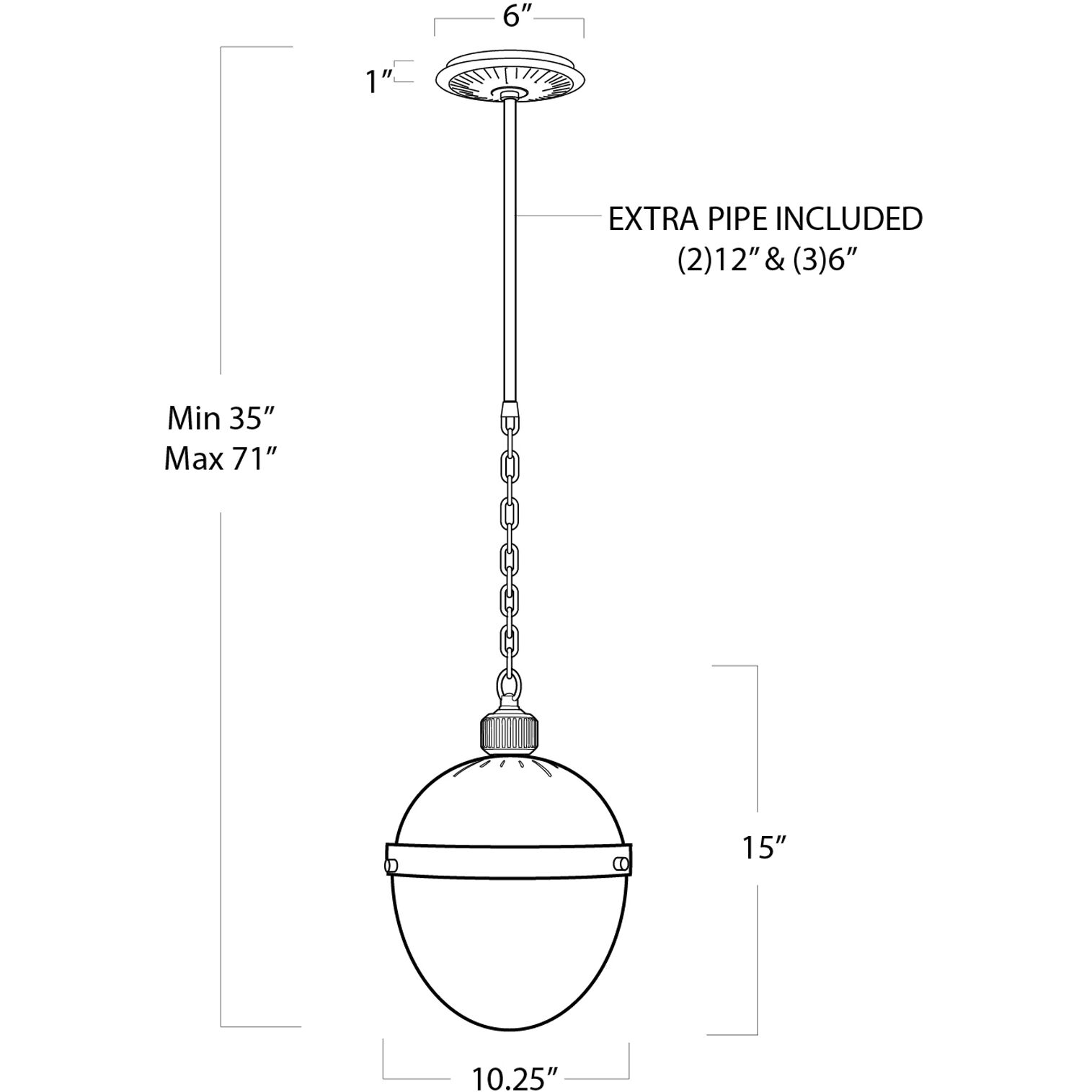Otis 1 Light 10.25 inch Polished Nickel Pendant Ceiling Light, Medium