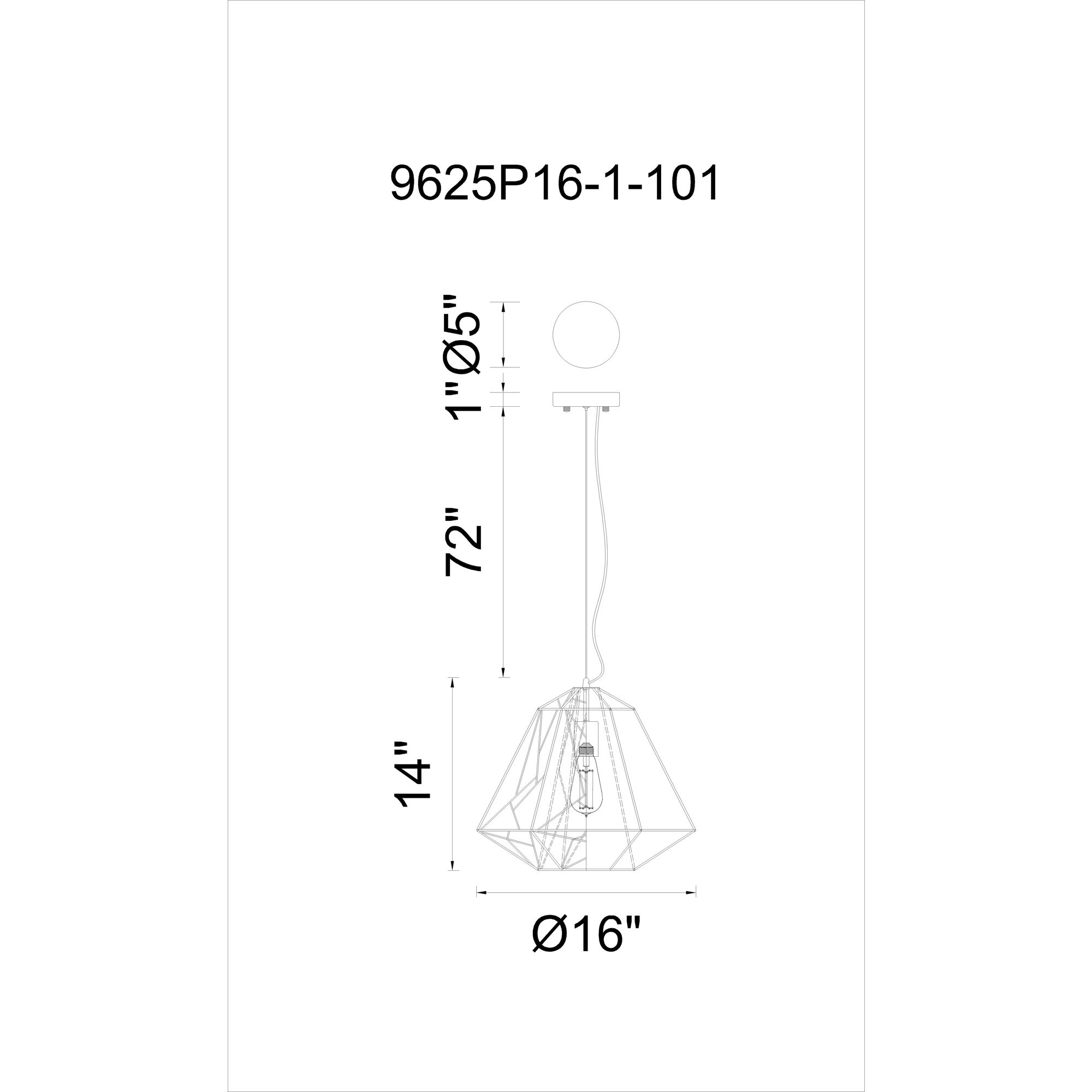 Bagheera 1 Light 16 inch Black Down Pendant Ceiling Light