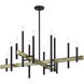 Denmark 12 Light 42 inch Bronze with Antique Brass Accents Foyer Chandelier Ceiling Light