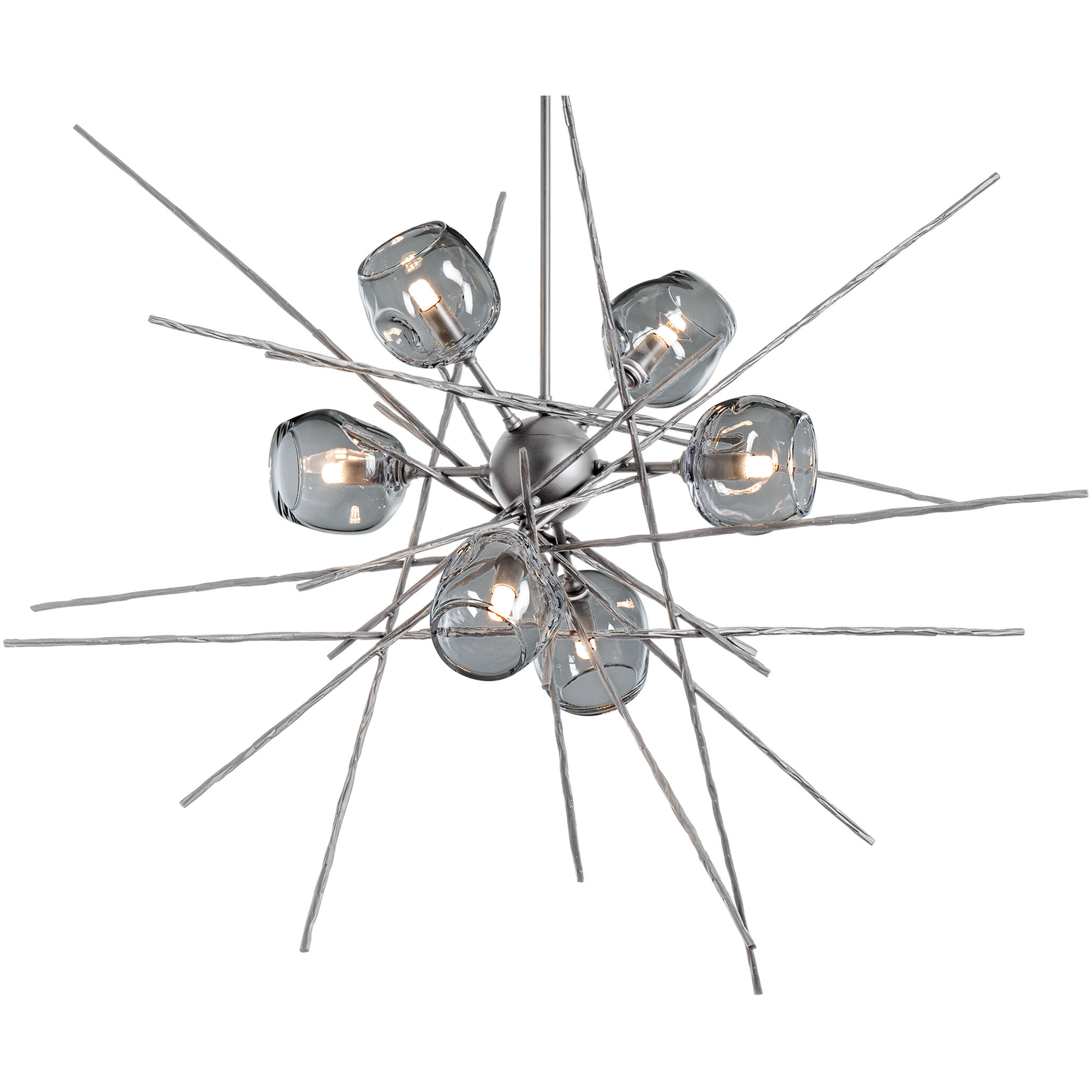 Griffin 6 Light 39.2 inch Vintage Platinum Pendant Ceiling Light in Cool Grey