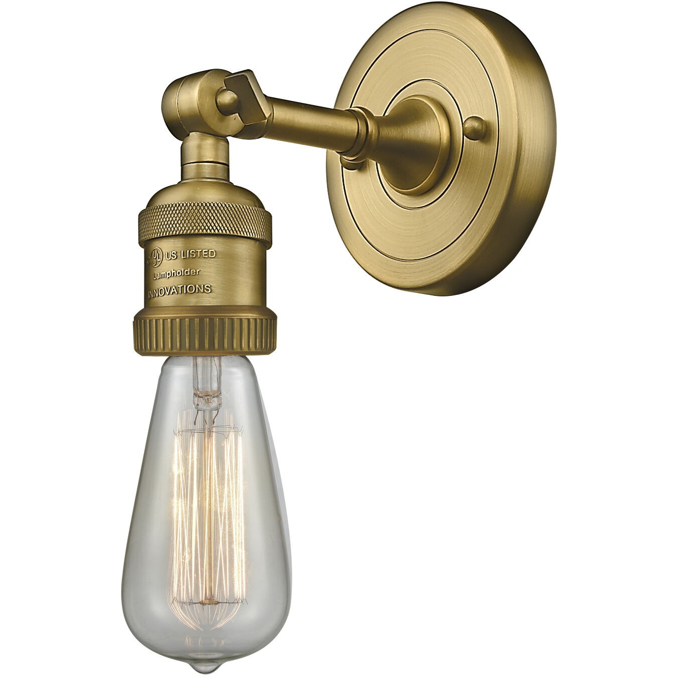 Franklin Restoration Bare Bulb 1 Light 5 inch Brushed Brass Sconce Wall Light
