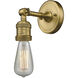 Franklin Restoration Bare Bulb 1 Light 5 inch Brushed Brass Sconce Wall Light