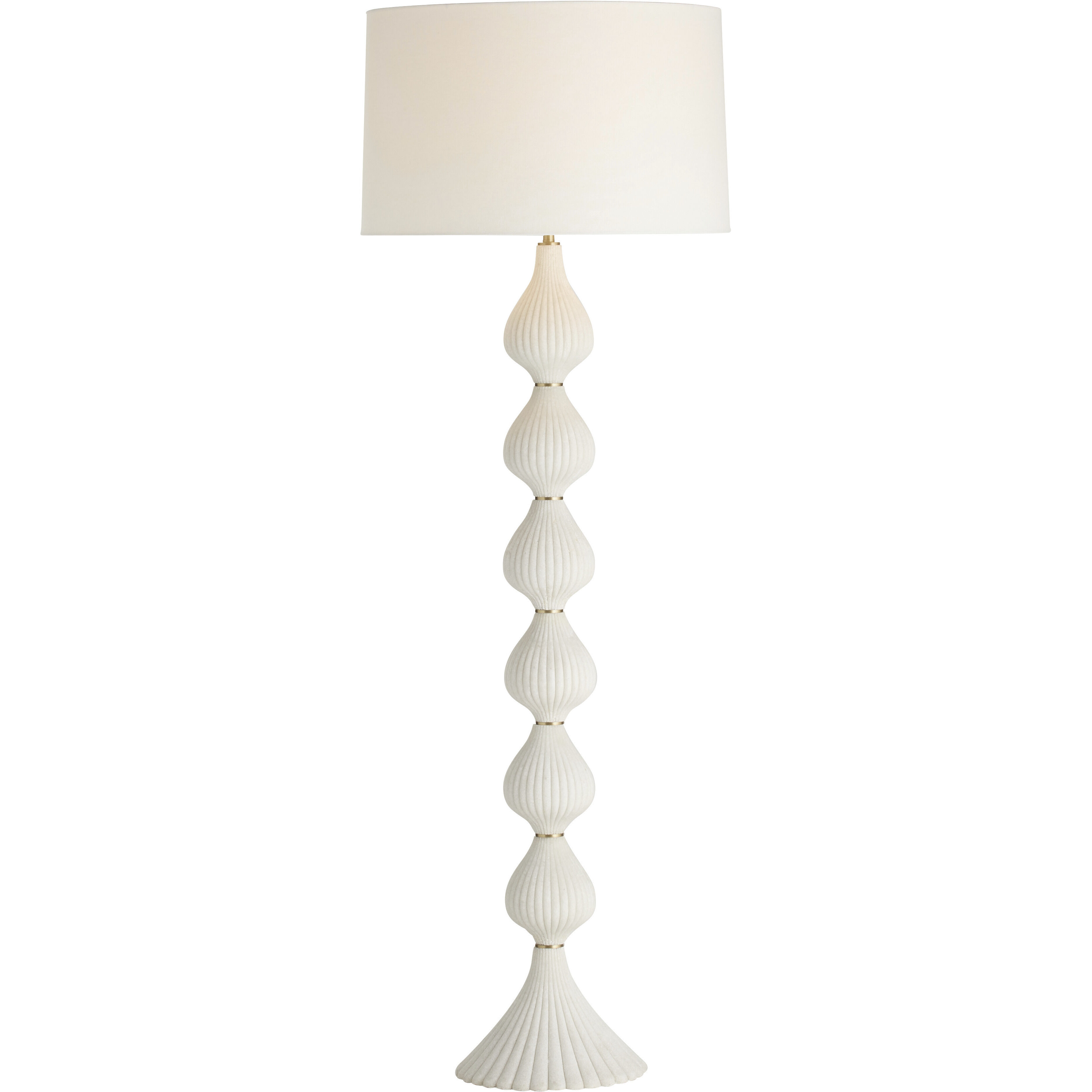 Nicole 68 inch 150.00 watt Ivory and Antique Brass Floor Lamp Portable Light