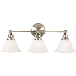 Taylor 3 Light 24 inch Antique Brass with White Marble Glass Shade Sconce Wall Light