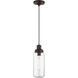 Oakhurst 1 Light 5 inch Bronze with Antique Brass Accent Mini Pendant Ceiling Light