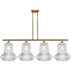 Ballston Springwater 4 Light 48 inch Brushed Brass Island Light Ceiling Light, Ballston