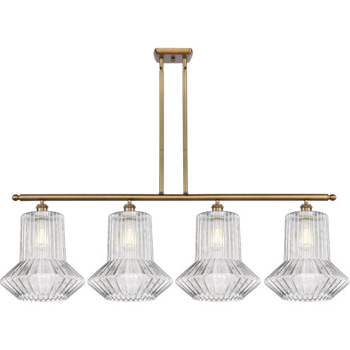 Ballston Springwater 4 Light 48 inch Brushed Brass Island Light Ceiling Light, Ballston