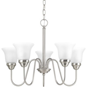 Classic 5 Light 23 inch Brushed Nickel Chandelier Ceiling Light