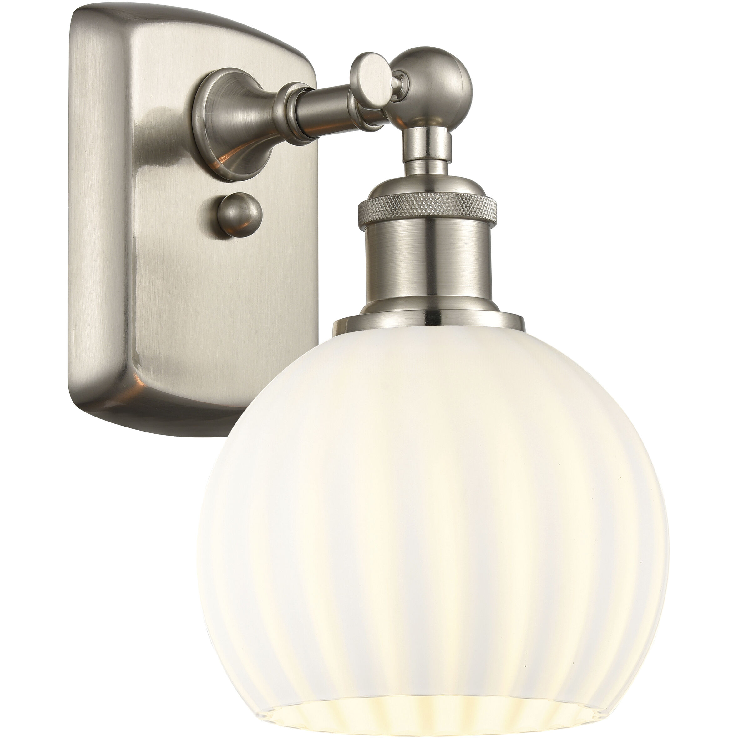 Ballston White Venetian 1 Light 6 inch Brushed Satin Nickel Sconce Wall Light
