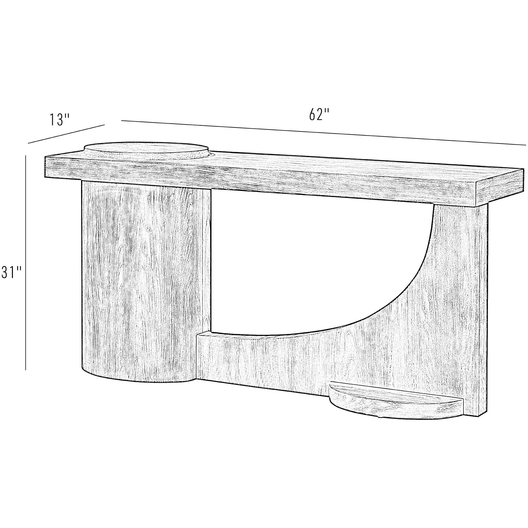 Westwood 62 inch Ash Blonde Console Table