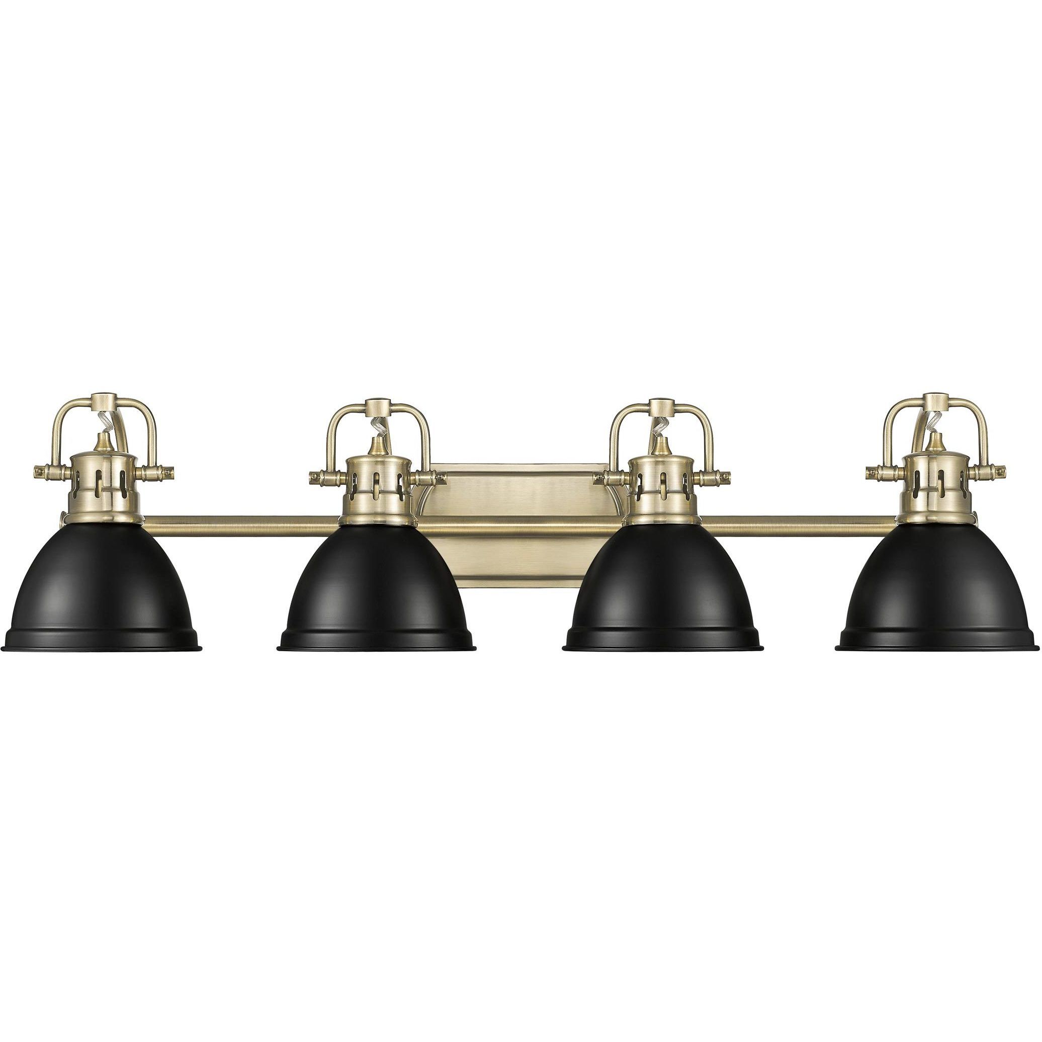 Yep Duncan Vanity Wall Light in Aged Brass, Matte Black