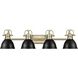 Yep Duncan Vanity Wall Light in Aged Brass, Matte Black