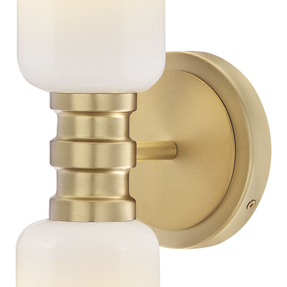 Naomi 2 Light 5.75 inch Lacquered Brass Bath Light Wall Light in Cased Opal