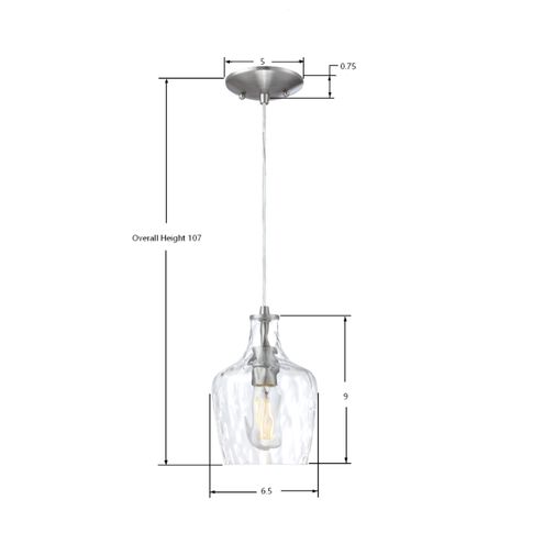 Milo 1 Light 7 inch Brushed Nickel Mini Pendant Ceiling Light