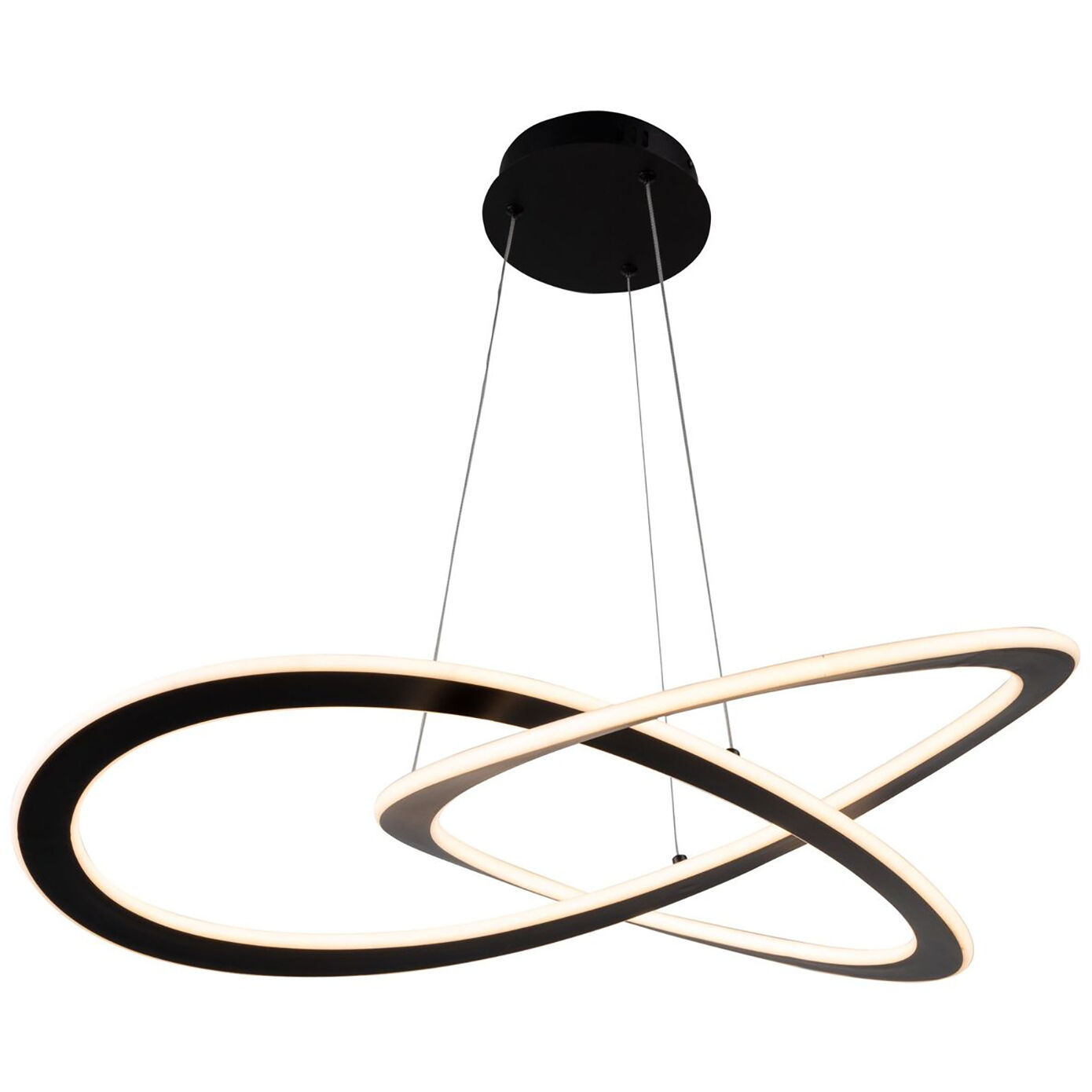 Wave LED 32 inch Black Chandelier Ceiling Light