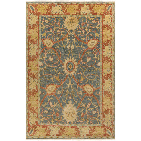 Hillcrest 66 X 42 inch Sage, Burnt Orange, Khaki, Mustard Rug