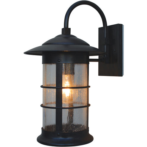 Newport 1 Light 15.75 inch Rustic Brown Outdoor Wall Mount in Almond Mica