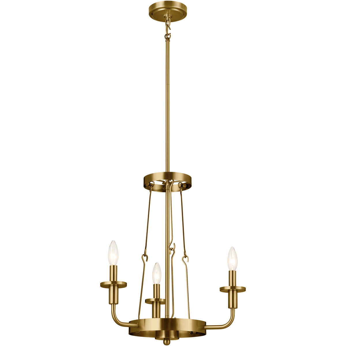 Homestead Vetivene 3 Light 20 inch Natural Brass Mini Chandelier Ceiling Light, Vetivene