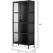 Union Black Iron & Clear Glass Tall Curio Cabinet
