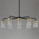 Sleek 8 Light 34 inch Antique Brass/Black Chandelier Ceiling Light