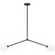 Novo 2 Light 5.88 inch Black Pendant Ceiling Light in Black and Opal Glass