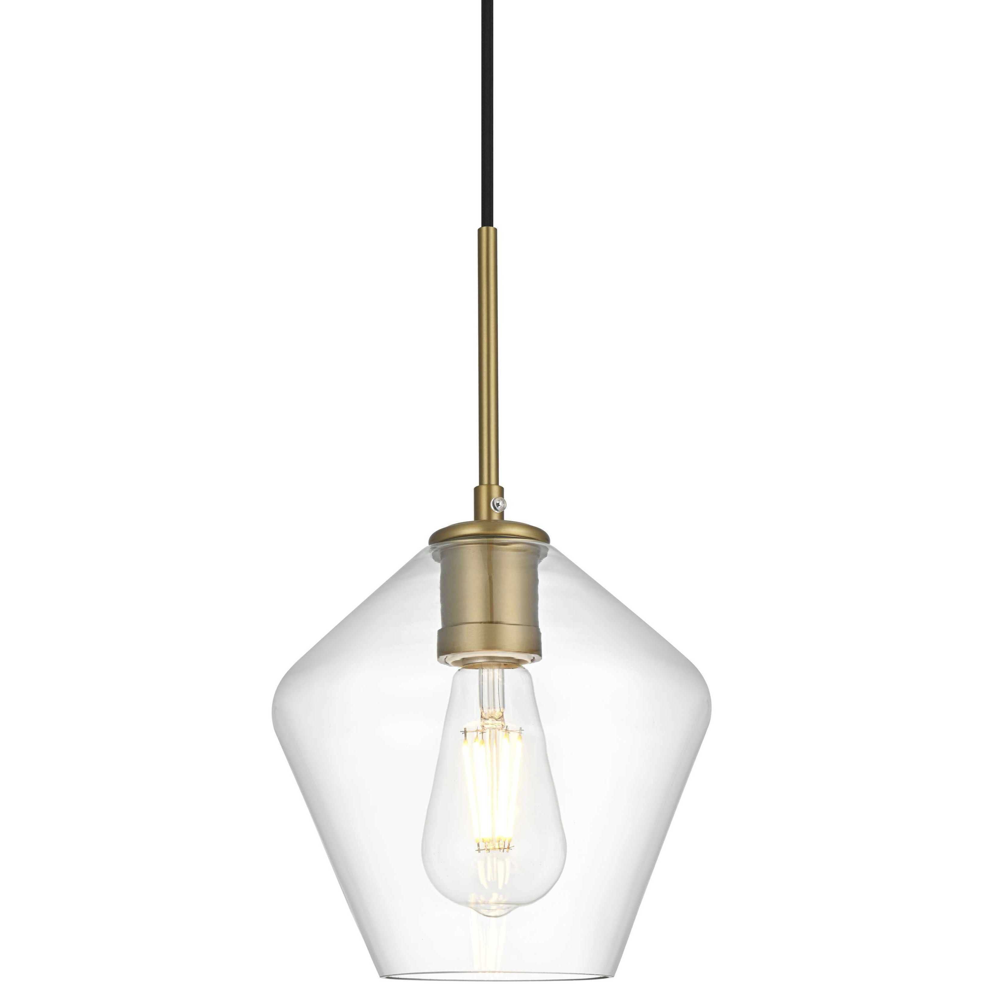 Gene 1 Light 8 inch Satin Gold Pendant Ceiling Light