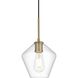 Gene 1 Light 8 inch Satin Gold Pendant Ceiling Light