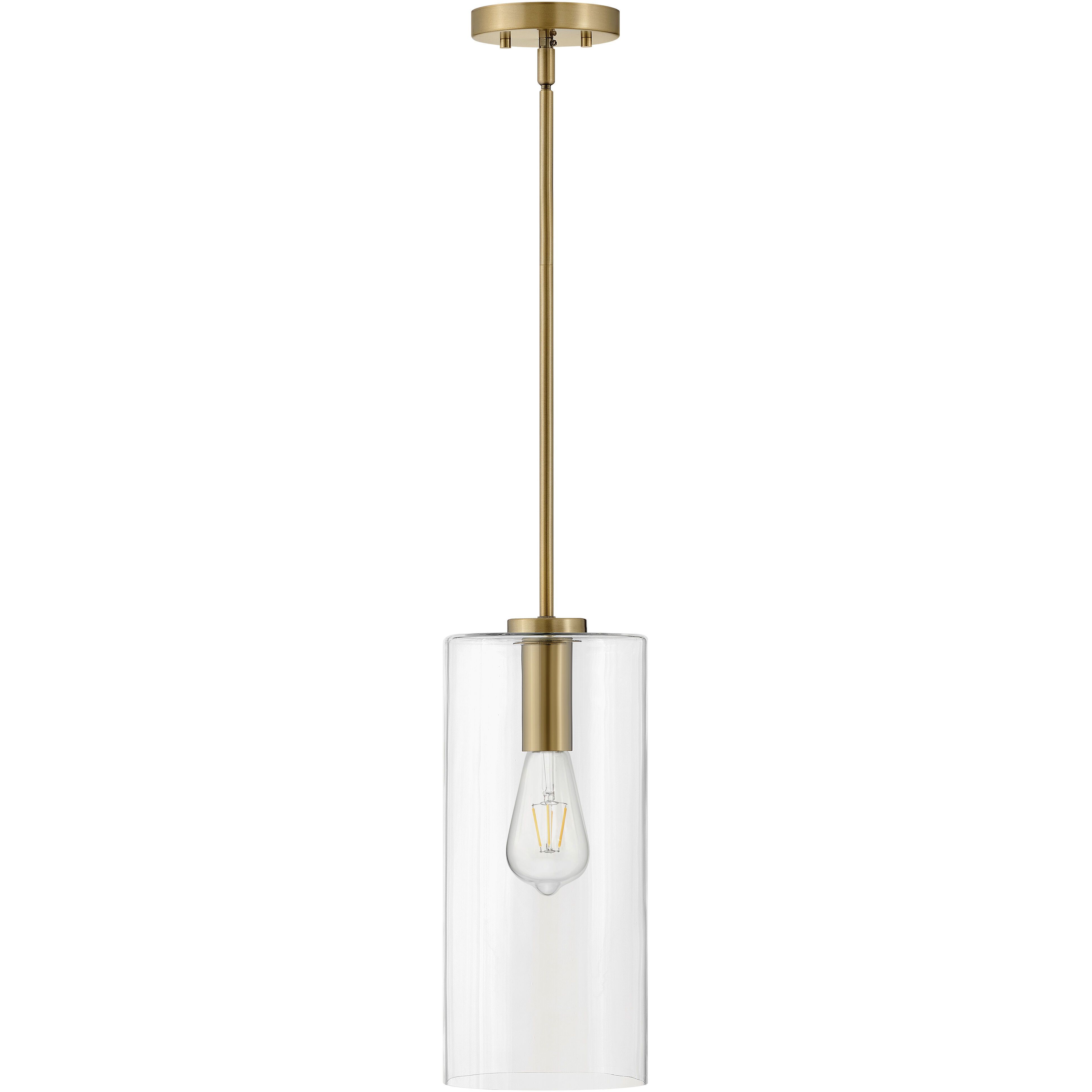 Lane LED 7 inch Lacquered Brass Pendant Ceiling Light in Clear