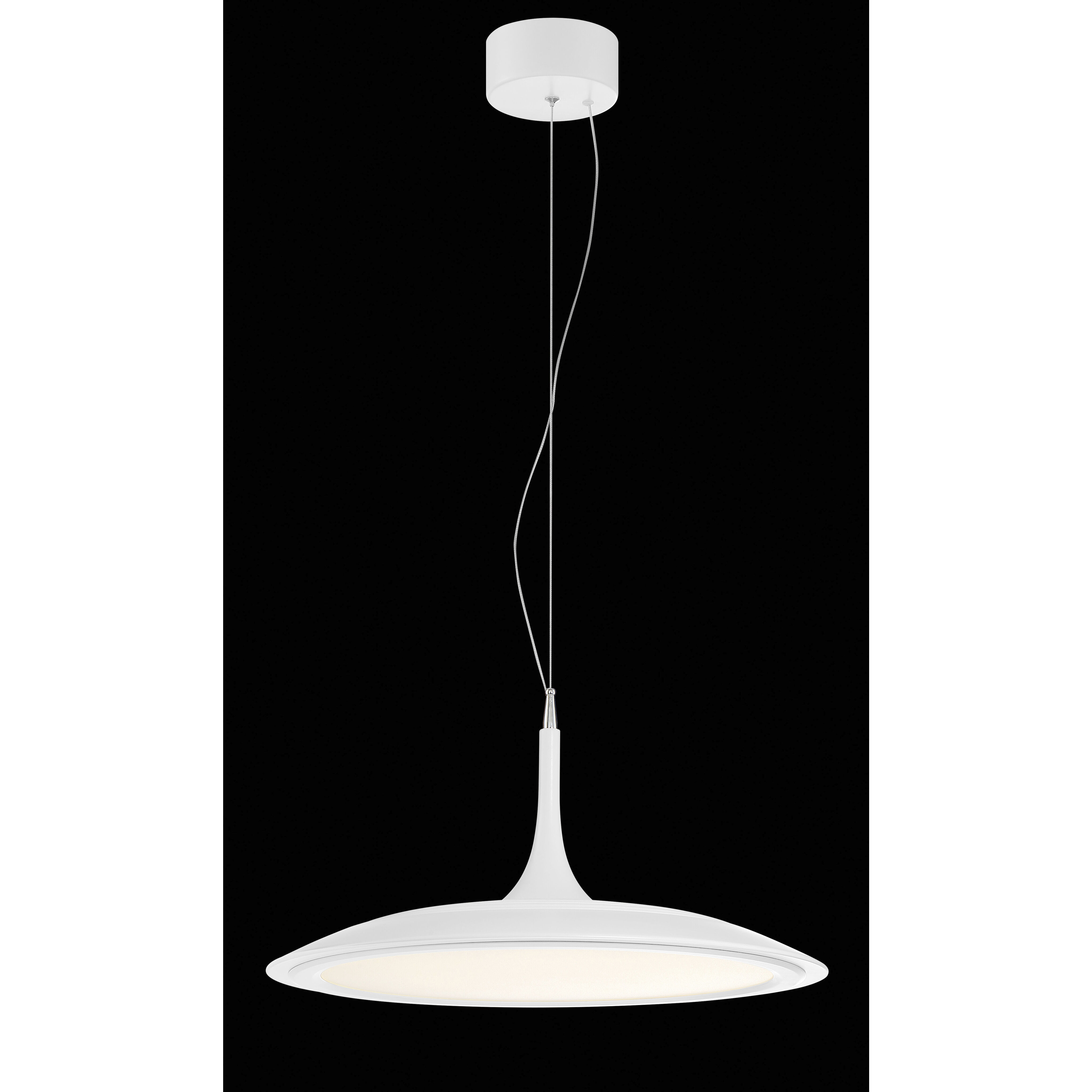 Hover LED 19 inch Matte White Pendant Ceiling Light
