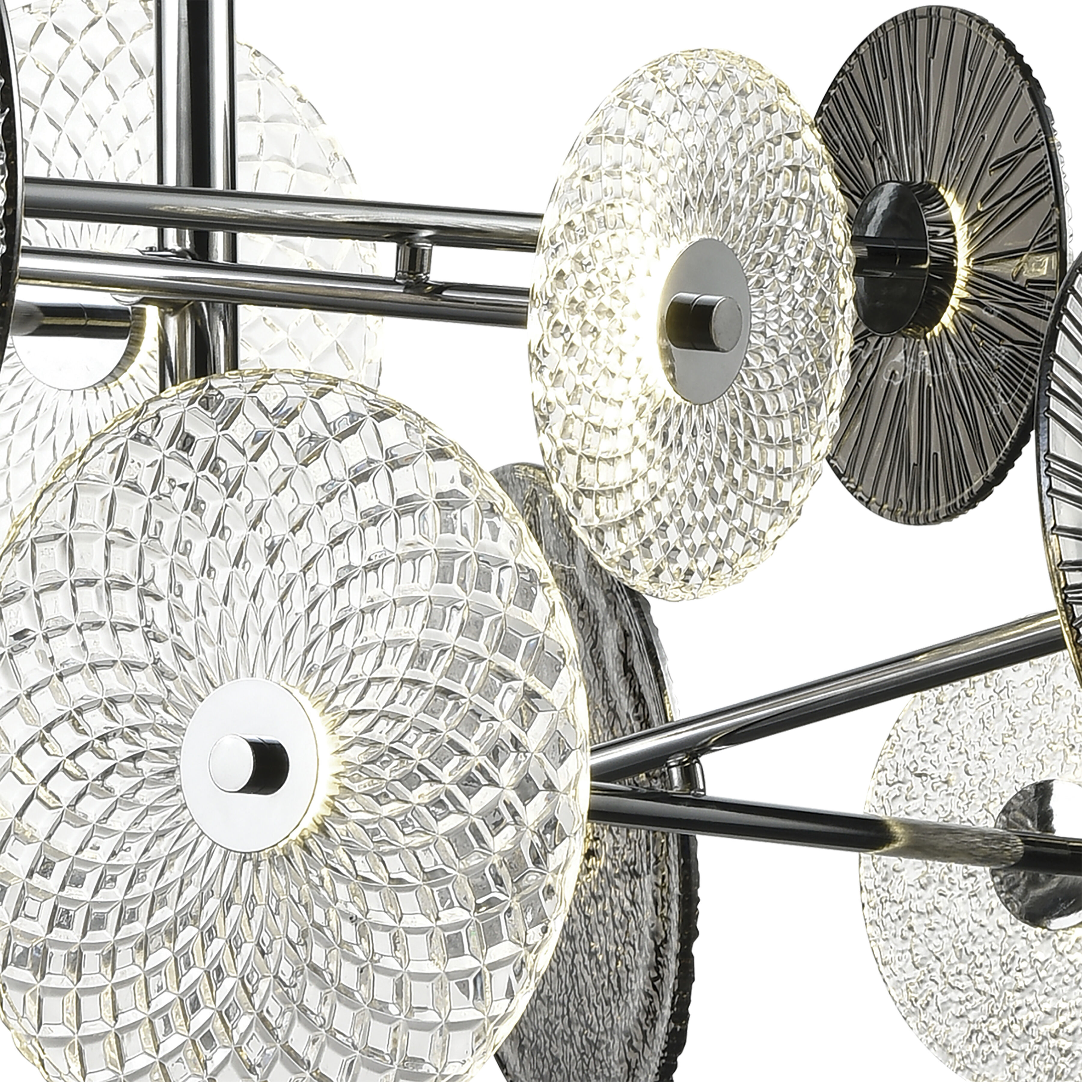 Dream Catcher LED 37 inch Chrome with Smoke and Clear Chandelier Ceiling Light