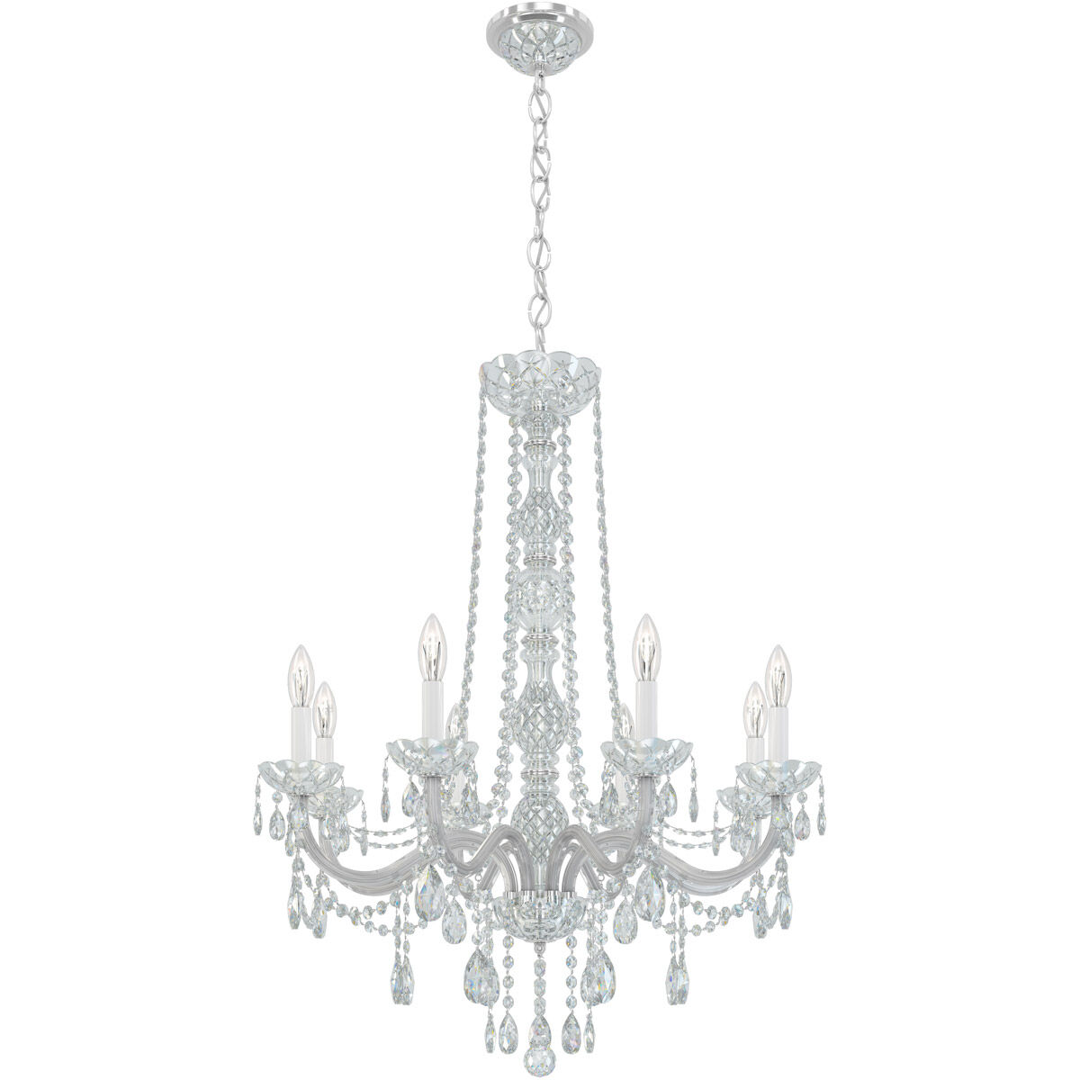 Arlington 8 Light 28 inch Polished Silver Chandelier Ceiling Light