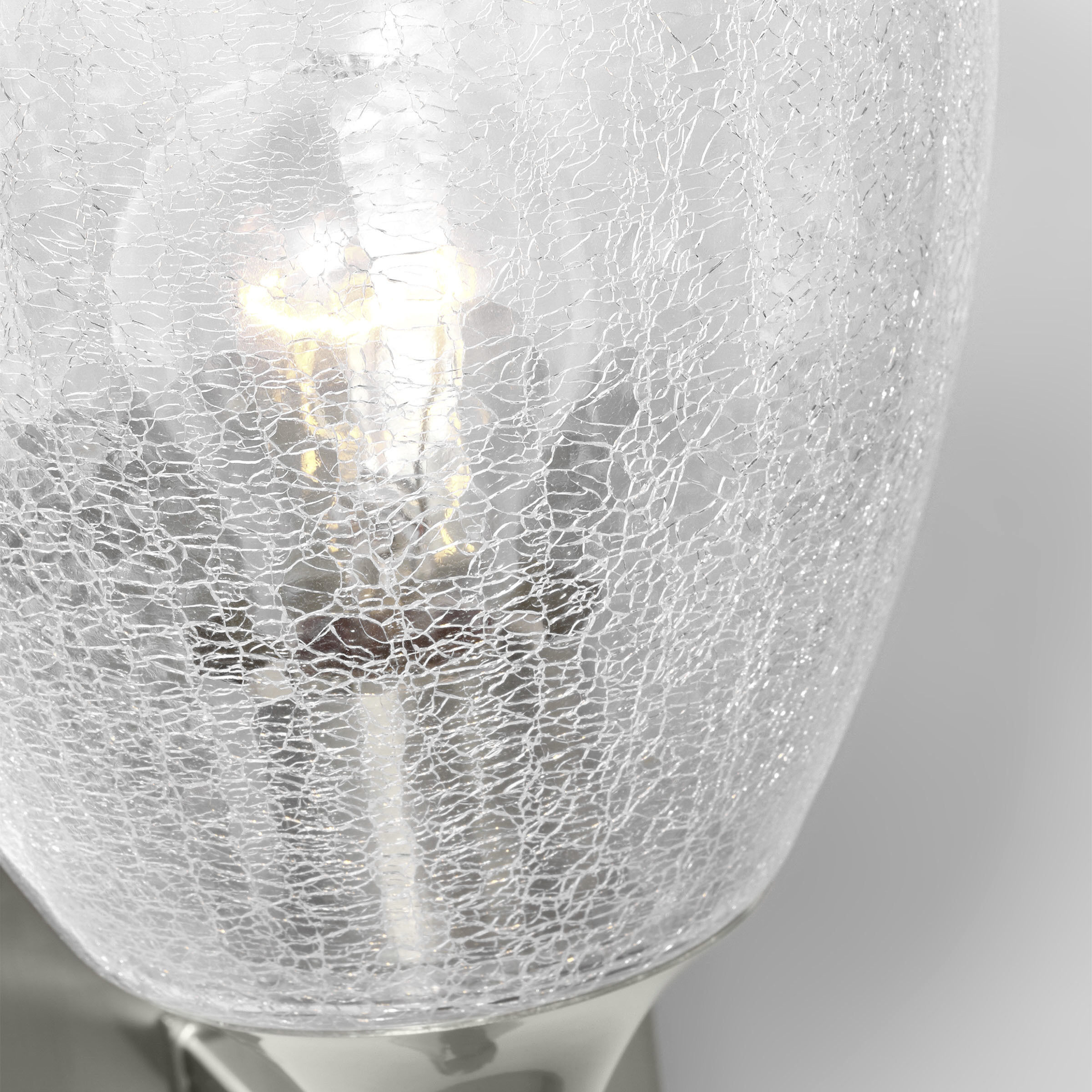 Drew & Jonathan Toffino 1 Light 6 inch Brushed Nickel Sconce Wall Light in Clear Crackle Glass, Small