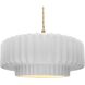 Radiance Collection - Pleated Tier Pendant Ceiling Light in Brushed Brass, Replaceable Bulb, Beige Twist Cord, Gloss White (outside and inside of fixture), 16.25W x 6H, Form+Finish+Function