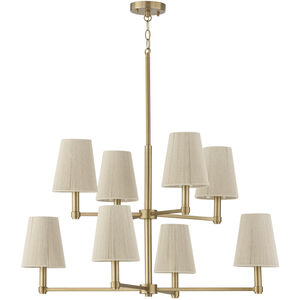Mira 8 Light 37.5 inch Matte Brass Chandelier Ceiling Light