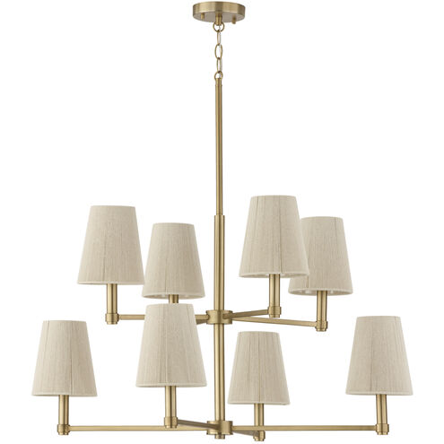 Mira 8 Light 37.5 inch Matte Brass Chandelier Ceiling Light