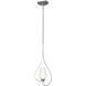 Flora 1 Light 7.6 inch Vintage Platinum Mini Pendant Ceiling Light in Seeded with Opal, Up Light