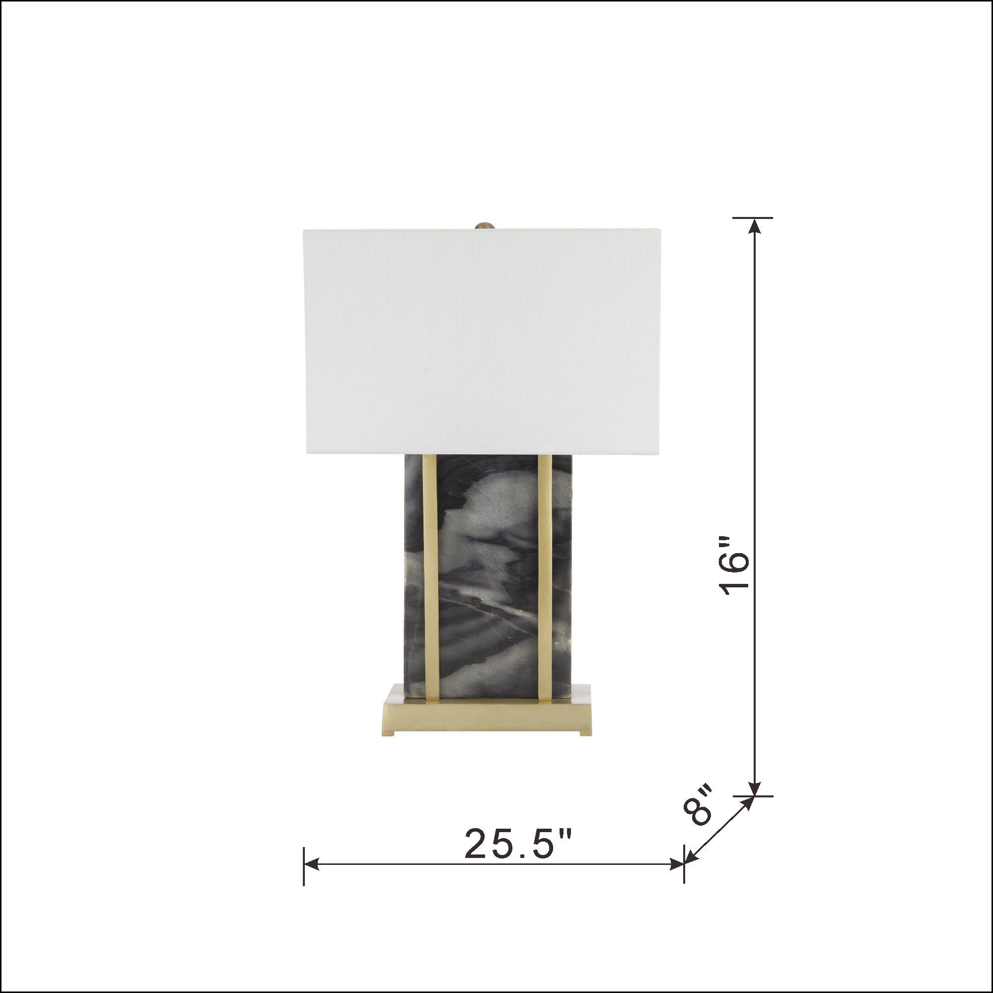 Anita 25.5 inch 40.00 watt Gold/Black/White Table Lamp Portable Light
