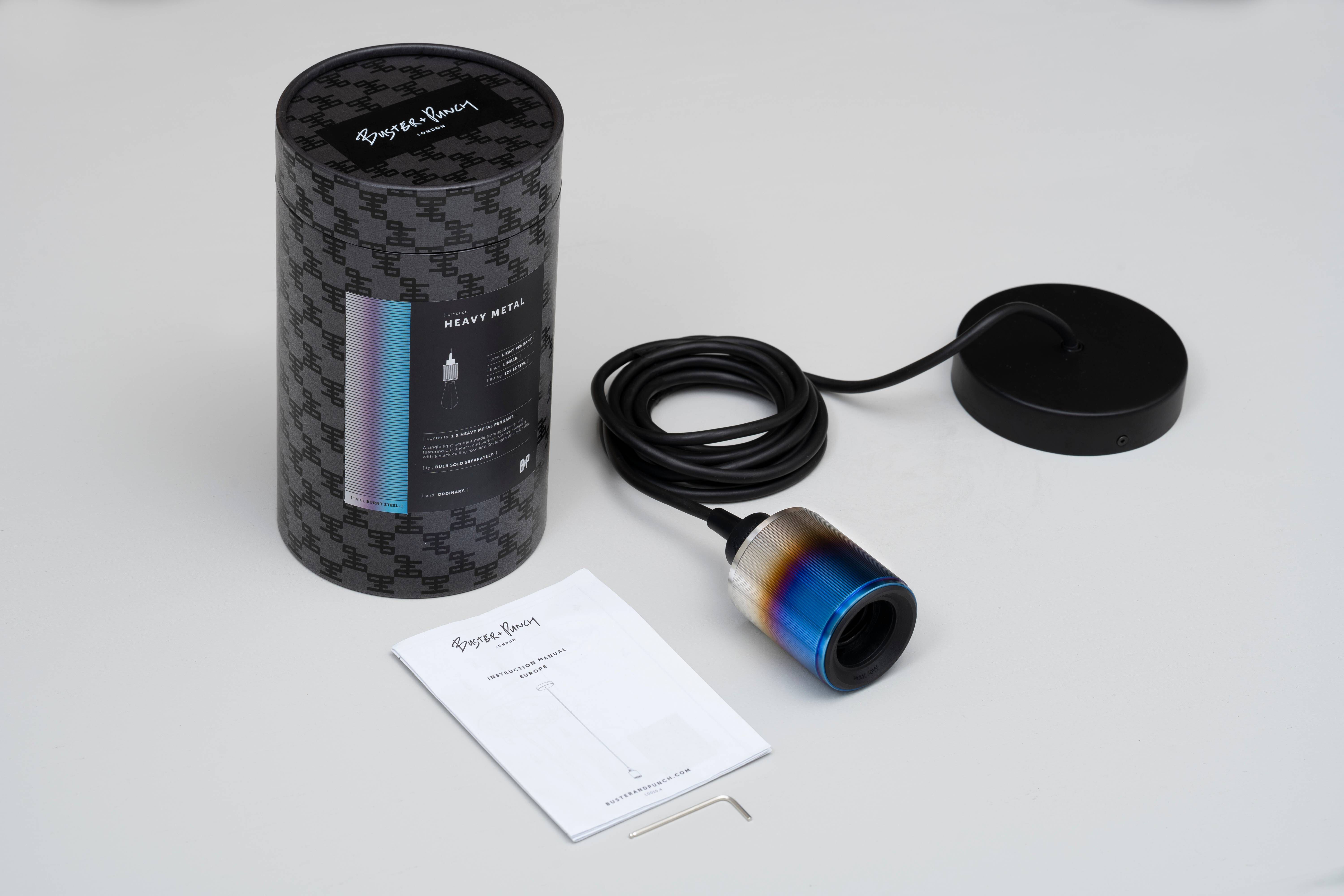 Heavy Metal LED 4.72 inch Burnt Steel Pendant Ceiling Light