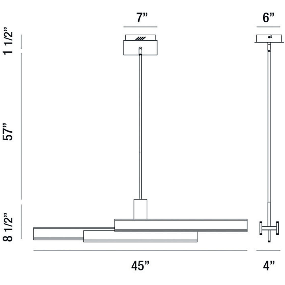 Cameno Linear Chandelier Ceiling Light in Gold