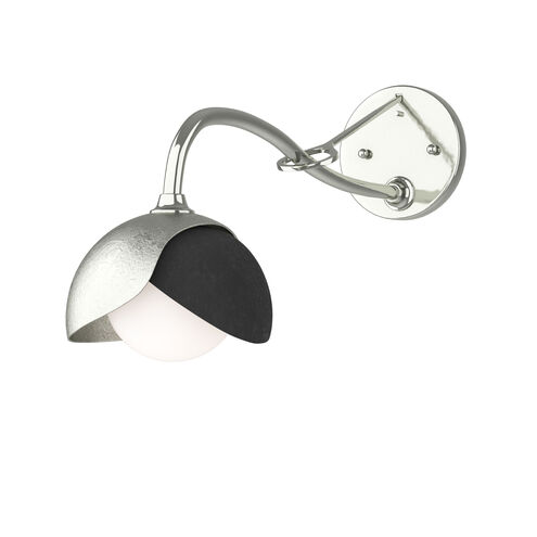 Brooklyn 1 Light 6 inch Sterling and Black Long-Arm Sconce Wall Light in Sterling/Black, Long-Arm