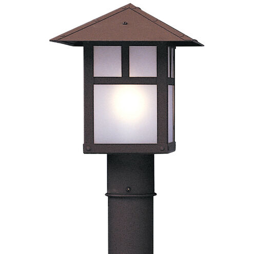 Evergreen 1 Light 9.75 inch Verdigris Patina Post Mount in Off White, Hummingbird Filigree