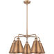 Ballston Cone 5 Light 26 inch Antique Copper Chandelier Ceiling Light
