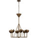 Julie Neill Alberto 6 Light 30 inch Antique Bronze Leaf Single Tier Chandelier Ceiling Light, Small